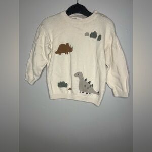H&M Cream Dinosaur Sweater Size 3T